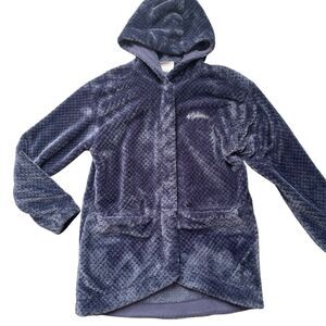 Columbia Jacket Girls Large 14/16 Blue Hooded Fire Side Sherpa Full Zip Sweater